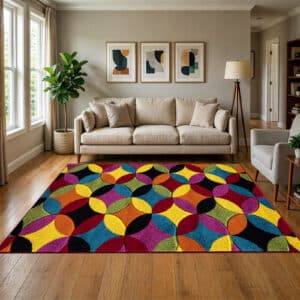 Multi Color Rugs - Circles, 160 x 230 cm