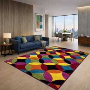 Multi Color Rugs - Circles, 200 x 290 cm