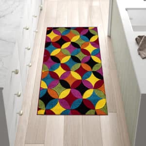 Multi Color Rugs - Circles, 80 x 150 cm