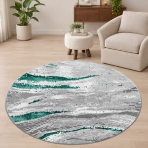 Jeze Rugs Renoazul - Emerald, 120 x 120 cm