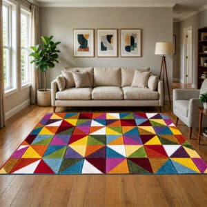 Multi Color Rugs - Geometric Triangle, 160 x 230 cm