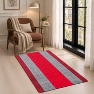 Nada Rugs - Red & Grey, 80 x 150 cm