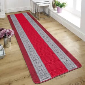 Nada Rugs - Red & Grey, 80 x 300 cm