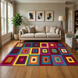 Multi Color Rugs - Squares, 160 x 230 cm