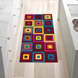 Multi Color Rugs - Squares, 80 x 150 cm