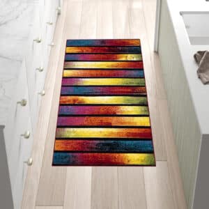 Multi Color Rugs - Stripes, 80 x 150 cm