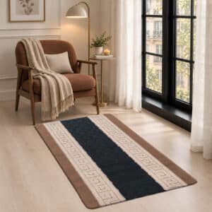 Nada Rugs - Beige & Black, 80 x 150 cm