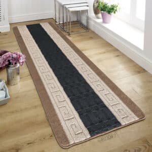 Nada Rugs - Beige & Black, 80 x 300 cm