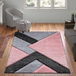Nova Rugs - Pink & Grey, 160 x 230 cm